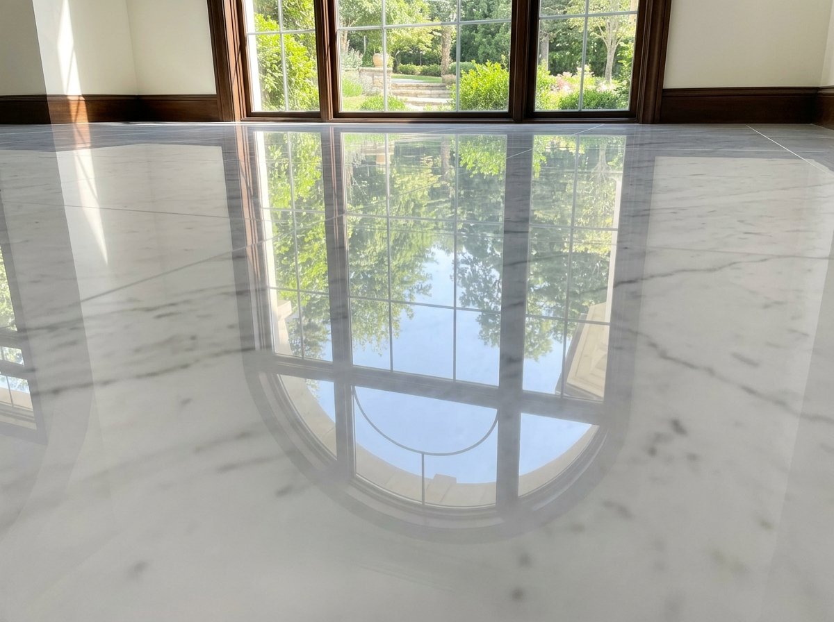 Stunning clean Italian living room marble floor