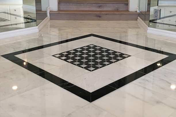 Luxurious Italian marble floor polishing